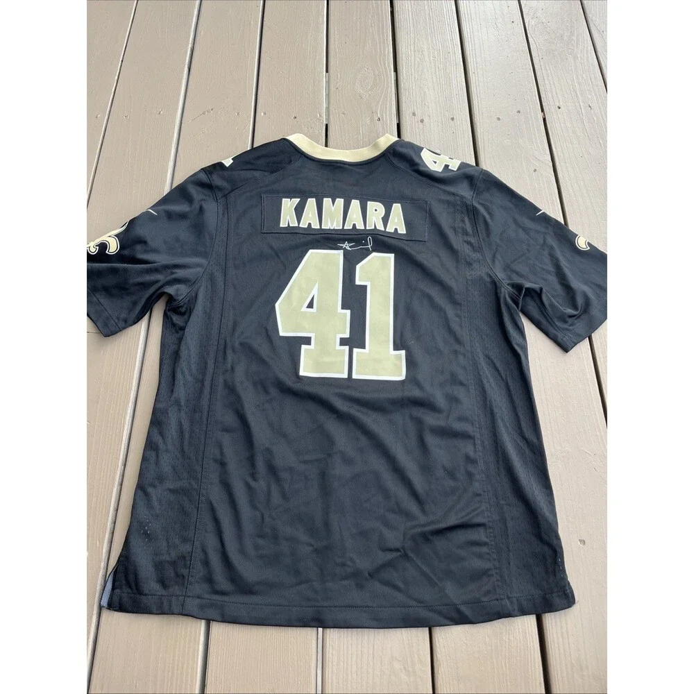 NEW ORLEANS SAINTS Alvin Kamara #41 Black Football Jersey XL Signature Embroider - Picture 8 of 11